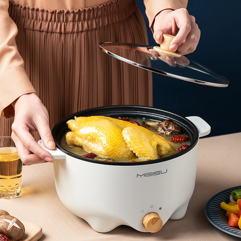 2.5L 800W 110V Multi Functional Electric Slow Stew Cooker Electric Multi Stainless Steel House Use Noodle Cooker Hot Sale