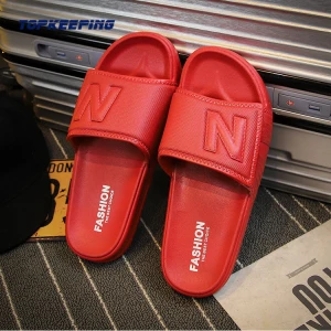 2E0049 China wholesale summer OEM Custom Logo Black White Footwear beach PVC Men Slide Sandal Slippers