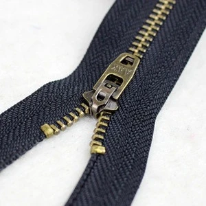3# antique brass zipper with spring yg slider jeans back zipper