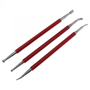 3PCS DIY Handmade Leather Crafting Tools leather Carving Indentation Pen Clay Crimping Pen