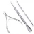 Import 3pcs Stainless Steel Nail Cuticle Spoon Pusher Remover / Nail callus remover / nail Nipper Clipper Set from China