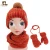 Import 3Pcs Toddler Baby Beanie Cap Winter Warm Fur Ball Hats Scarves Kids Knitted Beanie Cap Girls Boys Cap Scarf Gloves Set from China