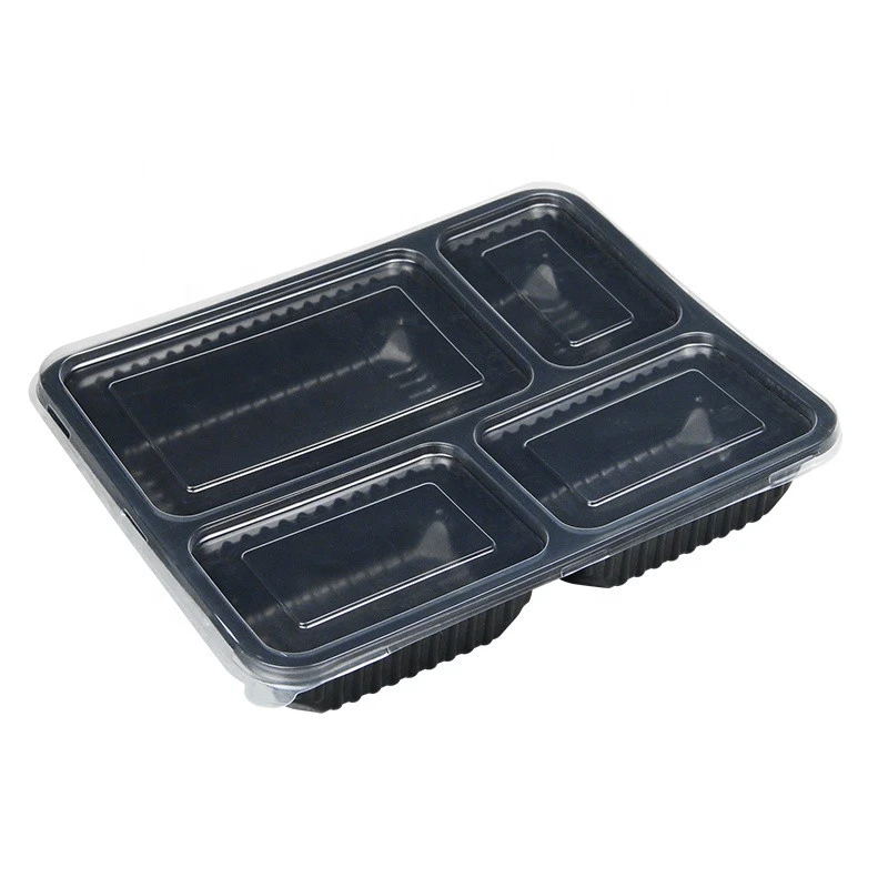 4 Compartment Disposable Fast Food Take Away Box Plastic Food Container