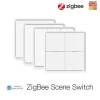 4-Gang Tuya Smart ZigBee Wireless Scene Panel Switch Home Wall Button With Smart Zigbee+wifi Gateway Multi-function Device