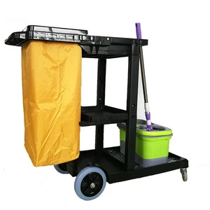 4 Wheels Plastic Hotel Cleaning Service Trolley