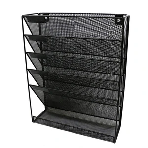 5 Tier Hanging Wall Office Organizer,Mesh Metal Multi-Functional Wall Mount Document Letter Tray Organizer for Home,Office