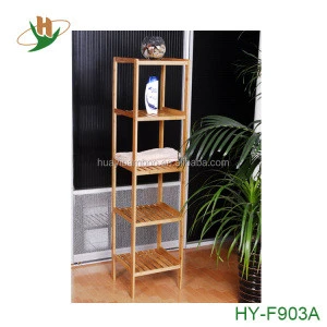 5-tiers natural quality guaranteed bathroom bamboo floor shelf