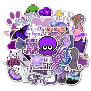 50pcs  cartoons  small fresh purple Amazon hot sale  Motorcycle Phone Laptop logo label Vinyl car Sticker