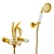 Import 51069 Golden free standing bath shower tap standing bathroom mixer bathtub faucet from China