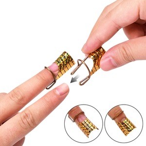 5Pcs/Set Nail Tray Boxed Nail Rest on Finger Tips Nails Extension Tool Metal Gold Silver Colors Reusable DIY Manicure Tools