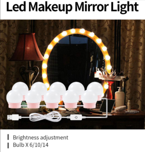 5V Makeup Table Mirror Light Blubs Led Hollywood Vanity Lamp with Dimmable Lighted
