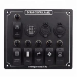6 Gang Heat Resistant Car Boat Marine Switch Panel With USB Voltmeter 5 pin On/Off Rocker Switch
