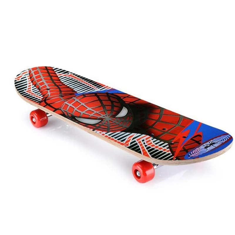 60*15cm Double Rocker Spiderman Longboard Cartoon Childern Skateboard Marple Child Skate Board Skateboarding Kids Skateboard