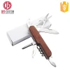 7 Features wooden handle Stainless steel folding pocket knife