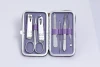 7pcs Girl Manicure Beauty Care Souvenir Kit Nail Files Pedicure Instruments Set In Leather Case