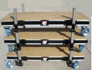 800kg load trolley with stackable , No need to use forklift , material , size , color , caster are changeable
