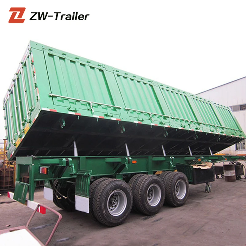 80Tons 90Tons 3 Axles 34 ton Side Tipper Semi Truck Trailer For Sale In South Africa