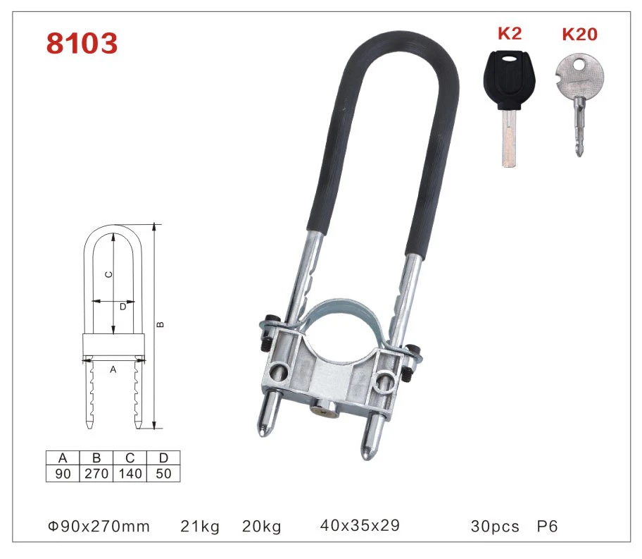 8103 High Quality Bicycle Cable retractable security cable U lock