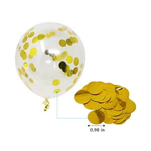 8pcs/lot 12 Inch Gold Confetti Balloons Gold Filled Latex Balloons Gold Silver Wedding Decoration Party Supplies