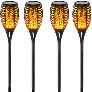 96LED Outdoor Waterproof Flickering Flame Lamp Solar Torch Light Home Garden Fence Lawn Walkway Decoration