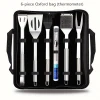 9pcs tube handle BBQ grill Tools set stainless steel Fork Knife Scissors kitchen utensils set grill barbecue accessories