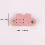 Advertising-Wholesale Promotional Office Products Custom PU Leather Cable Organizer For Desk Phone Charging Heart Cord Winder