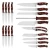Import AH01-2 19pcs stainless steel Pakka wood handle wooden block kitchen knife set from China