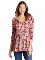  Online Shopping Women Custom Made in China Fashion 3/4 Sleeve Maternity Tunic Tops Maternity Wear Tops