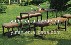 All weather rattan outdoor bench for garden