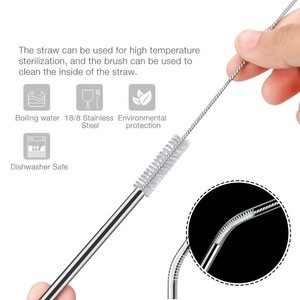 Amazon Bar Accessories Reusable Eco Friendly Metal Stainless Steel Drinking Straws Wholesale