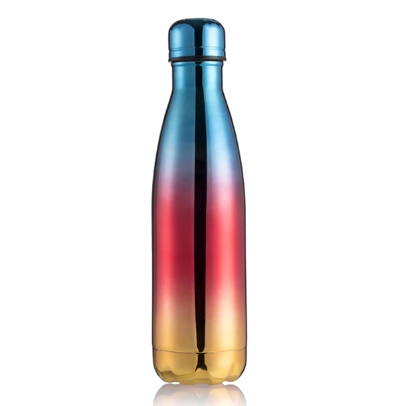 Amazon hot swelling bottle double wall vacuum insulated stainless steel water bottle cola shaped water bottle