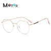 Amazon Hot women glasses fashion design Big round glasses frames metal Gold Optical eye glasses