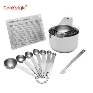 Amazon Top seller Stainless Steel Measuring Cups and Spoons Set for Cookware sets
