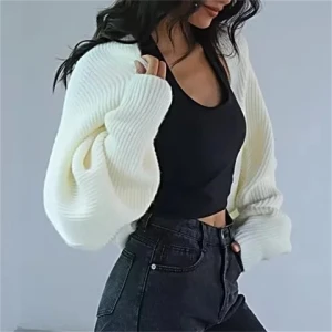 American 2023 autumn new spice Girl one piece silhouette knit shawl coat female lazy loose casual sweater cardigan