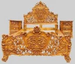 Antique Beautifully Carved Wooden Bed