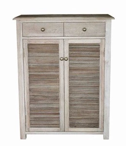 Antique Wooden Living room Two door &amp; drawers Breathe freely ventilated Shoes cabinets(DT-1016-OAK)with window-shades design