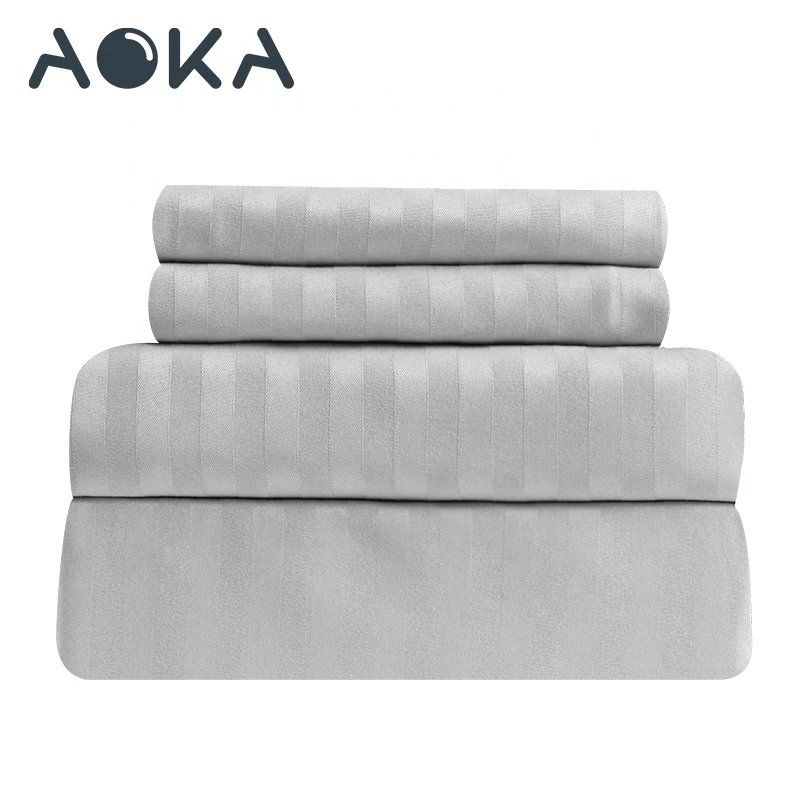AOKA USA Soft Brushed Microfiber Polyester Queen Size 1800tc Bed Sheet Set Packaging