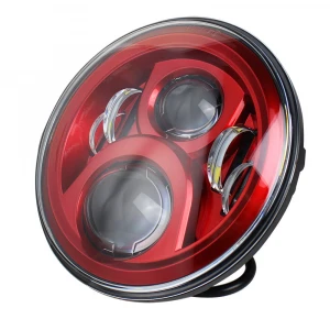Atubeix  Red 7 inch Headlamp + 4.5 inch Side light For Motorcycles Accessories