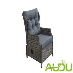 Audu Hot Sale Adjustable Outdoor Garden High Back Wicker Rattan Chairs