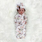 Baby llama gown / sleep bag and messy bow headband