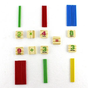 Baby Math Toys Kids Mathematics Early Learning Educational Toy for Children Wooden Numbers Counting Stick Toys