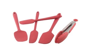 bakeware set of 5pcs silicone spatula and tongs set