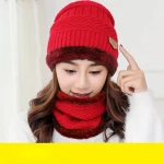Balaclava Knitted hat and scarf cap neck warmer Winter Hats For Men women skully beanie hat warm Fleece cap