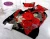 Import Beijing home textile black color red rose microfiber 3d queen size comforter sets from China
