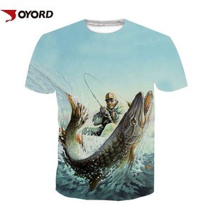 Best Quality China Promotional Waterproof 3D Design Fishing Men&#39;S T-Shirts