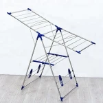 Best seller Foldable Folding houseware gullwing suitcase laundry room vertical clothes hanger rack