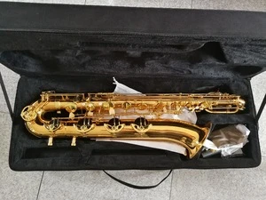 Best selling price Good quality Gold lacquer yellow brass sax body Eb tone / key Baritone Saxophone (JBS-1110L)