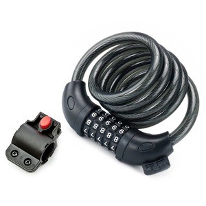 Bike Combination lock 5 Digit Cycle Steel Password with Mounting Bracket Bicycle Cable Lock