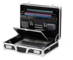 Black Chrome Steel Aluminum Business Briefcase