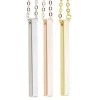 Blank Simple Personalized Tricolor Copper Engraved Vertical Bar pendant Necklace jewelry
